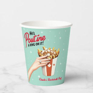 Vasos De Papel ¡Retro Poutine un anillo! Montreal Bachelorette