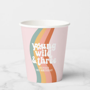 Vasos De Papel Retro Rainbow Young Wild Three Daisy