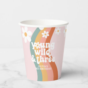 Vasos De Papel Retro Rainbow Young Wild Three Daisy