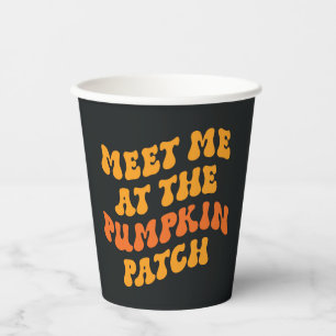 Vasos De Papel Reúnete conmigo en el parche de calabaza