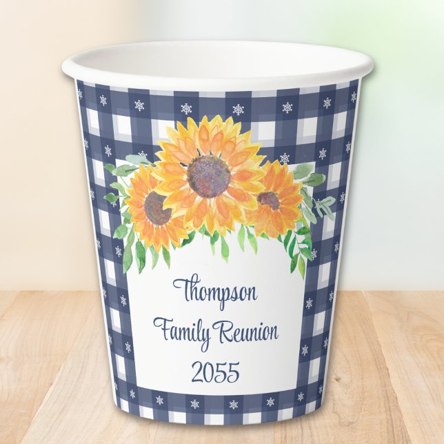 Vasos De Papel Reunión de la familia del girasol personalizado (Subido por el creador)
