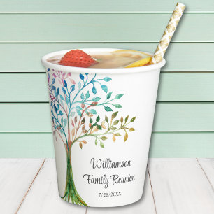 Vasos De Papel Reunión Familiar Árbol Genealógico Personalizado