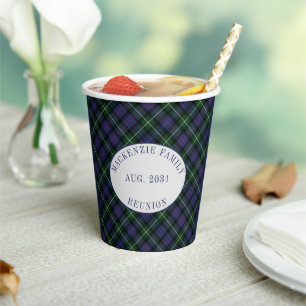 Vasos De Papel Reunión Familiar Clan MacKenzie Tartán Cuadros Per