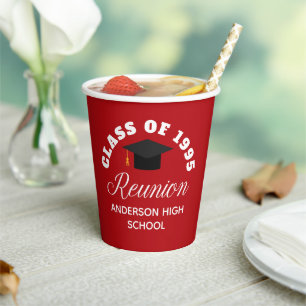 Vasos De Papel Reunión Personalizada de la Escuela Secundaria Roj