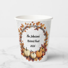 Vasos De Papel Reunión Rustica de Acción de Gracias