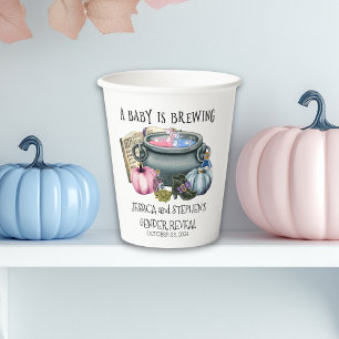 Vasos De Papel Revelación de género: bebé de Halloween está prepa