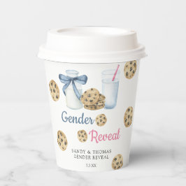 Vasos De Papel Revelación de género de acuarela y leche con cocin