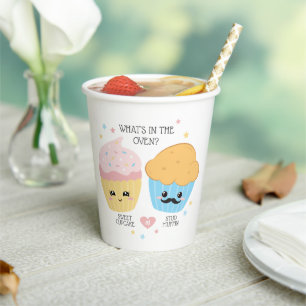 Vasos De Papel Revelación de género de pastel o muffin de stud