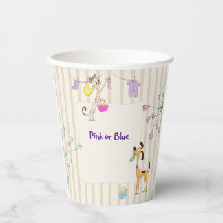Vasos De Papel Revelación de género de perro y gato