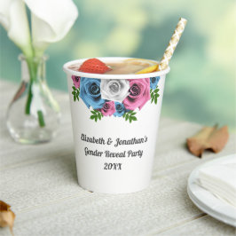 Vasos De Papel Revelación de género de Rose Bouquet