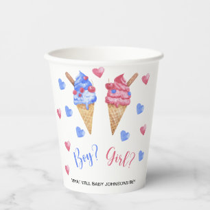 Vasos De Papel Revelación de los helados de color de agua