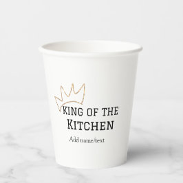 Vasos De Papel Rey de la cocina cocinero añadir nombre corona ha
