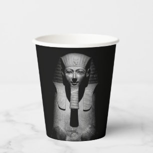 Vasos De Papel Rey faraón blanco y negro