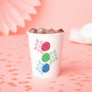 Vasos De Papel RGB Snowflakes