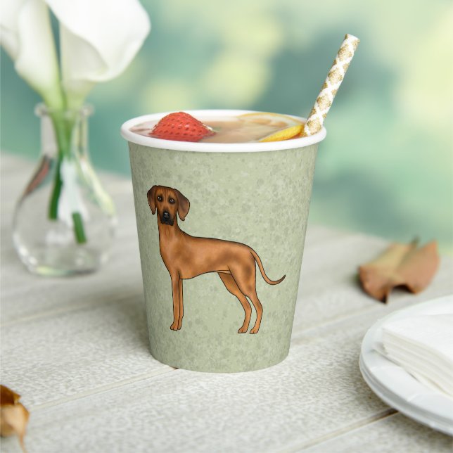 Vasos De Papel Rhodesian Ridgeback Perro León Africano Lindo Verd (in situ)