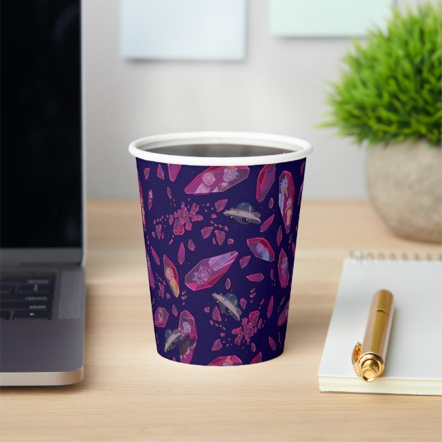 Vasos De Papel Rick y Morty Time Crystal Pattern (in situ)