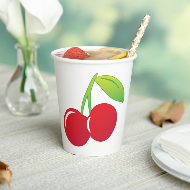 Vasos De Papel Ripe Bright Red Cherries (Subido por el creador)