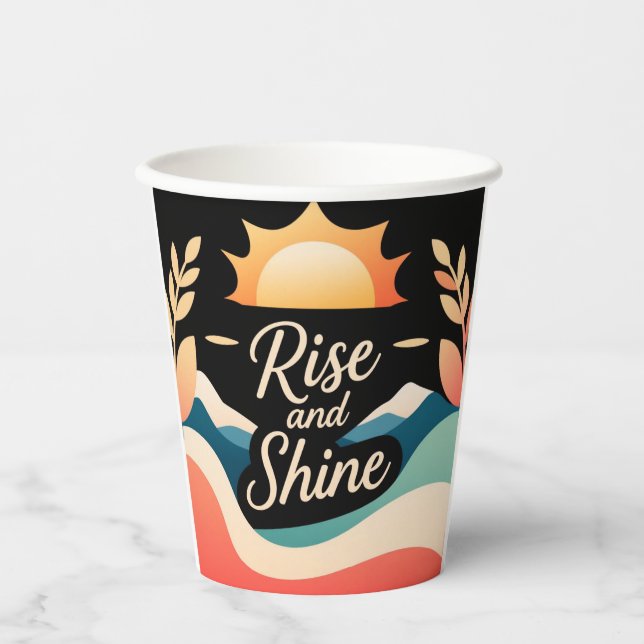 Vasos De Papel Rise and Shine: Un nuevo comienzo (Anverso)