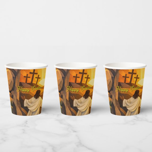Vasos De Papel Risen Jesus Empty Tomb 3D Papercut Easter  (Multi)
