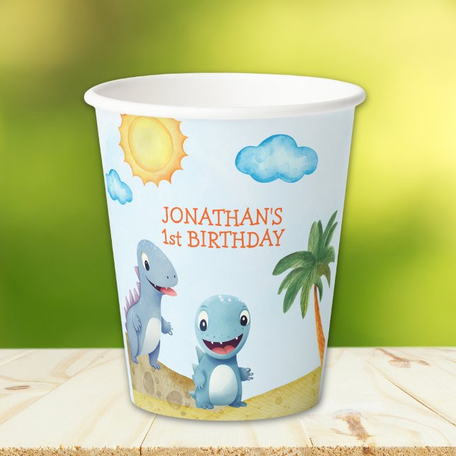 Vasos De Papel "Roaring Dinosaur Party | Boys Birthday  (Subido por el creador)