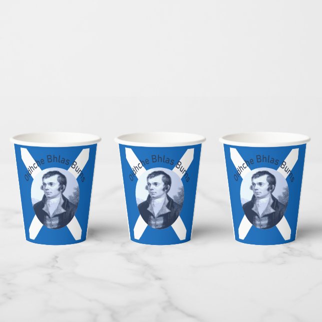Vasos De Papel Robbie Burns - In Blue Oidhche Bhlas Burns Saltire (Multi)