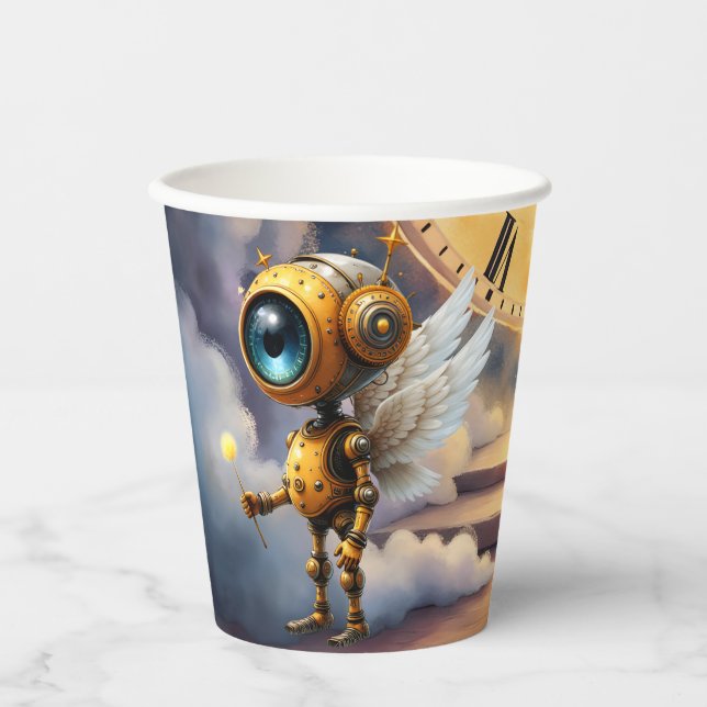 Vasos De Papel Robby the Winged Timekeeper – Wings of Time Series (Anverso)