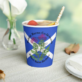 Vasos De Papel Robert Burns Poem Birthday Thististle Bandera Gran