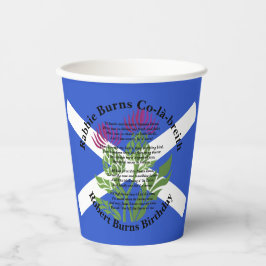 Vasos De Papel Robert Burns Poem Birthday Thististle Bandera Gran