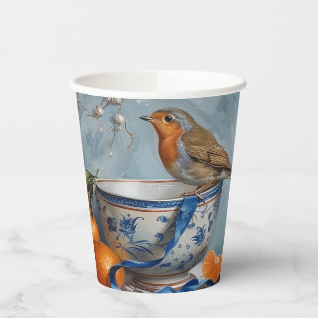 Vasos De Papel Robin - Taza de papel de 236 ml (Izquierda)