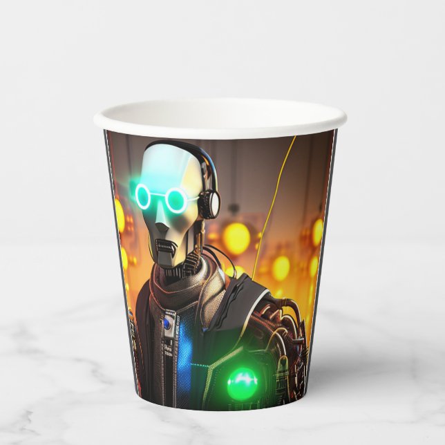 Vasos De Papel Robot 2 tazas de papel (Anverso)