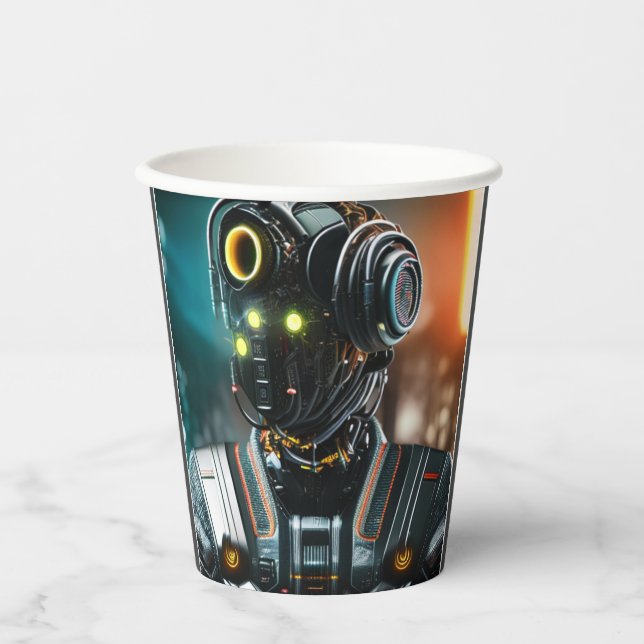 Vasos De Papel Robot 3 tazas de papel (Anverso)