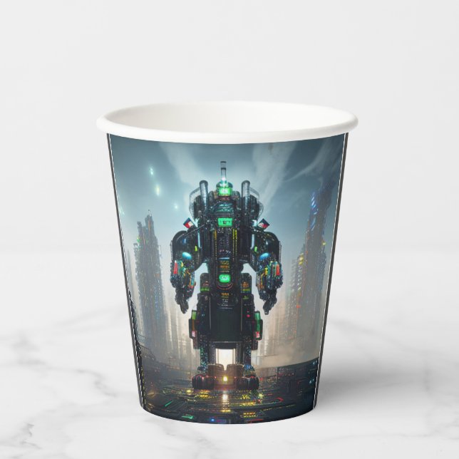 Vasos De Papel Robot 4 tazas de papel (Anverso)