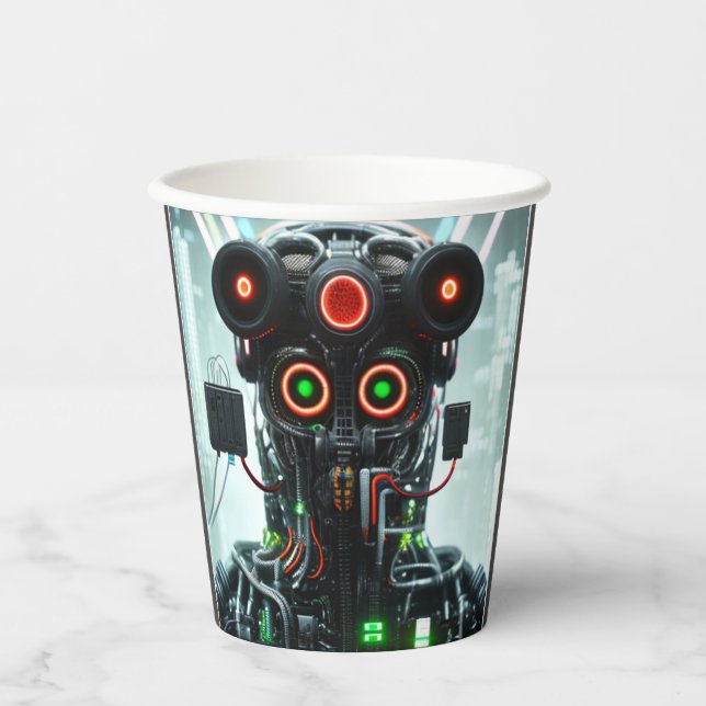 Vasos De Papel Robot 5 tazas de papel (Anverso)