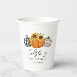 Vasos De Papel Rocío de bebé de calabaza y girasol de otoño