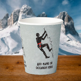 Vasos De Papel Rock Climber Tema celebración masculina propio tex