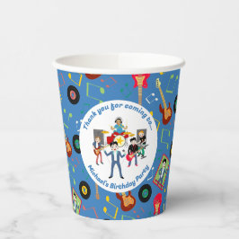 Vasos De Papel Rock Star Boys Band Birthday Party