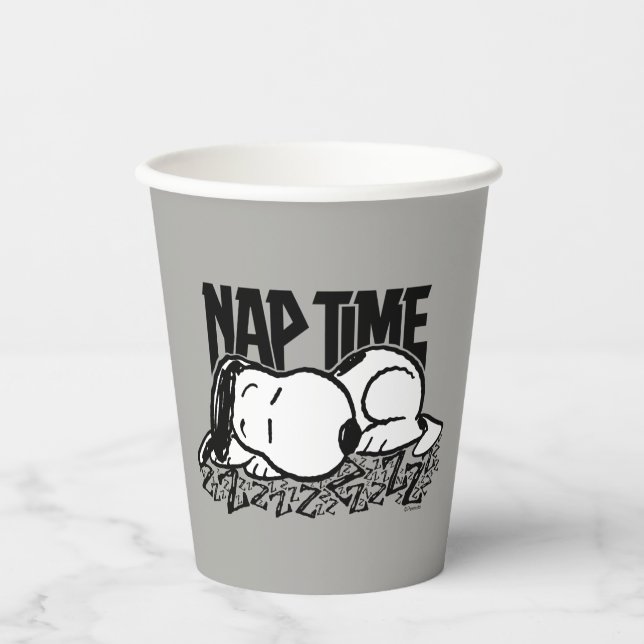 Vasos De Papel Rock Tees | Tiempo de Nap Snoopy (Anverso)
