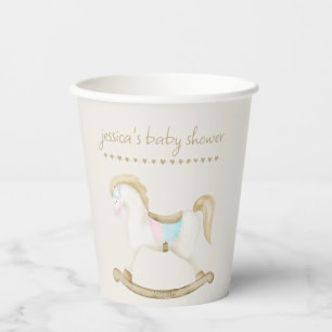 Vasos De Papel Rockefeller Blue Pink Gender Neutral Baby Shower