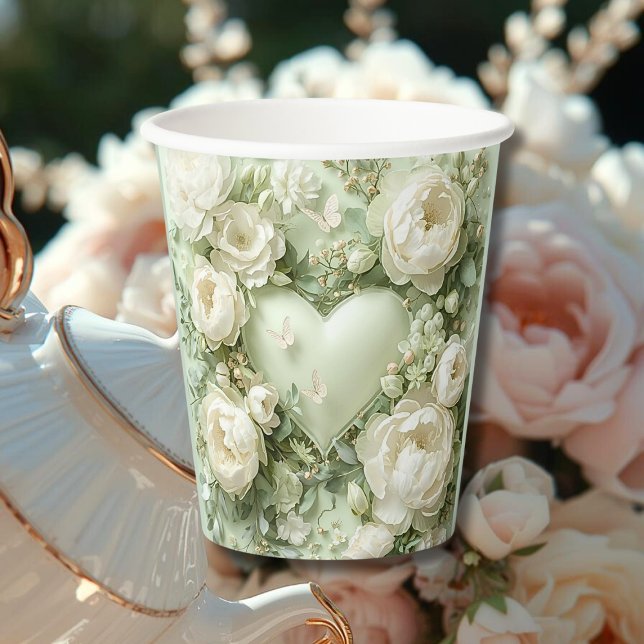 Vasos De Papel Rococo Butterfly Garden Galentine Floral Elegance (Subido por el creador)