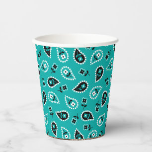Vasos De Papel Rodeo azul turquesa de Bandana salvaje Oeste