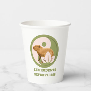 Vasos De Papel Roedores Zen Nunca Estrés Humor de Capybara