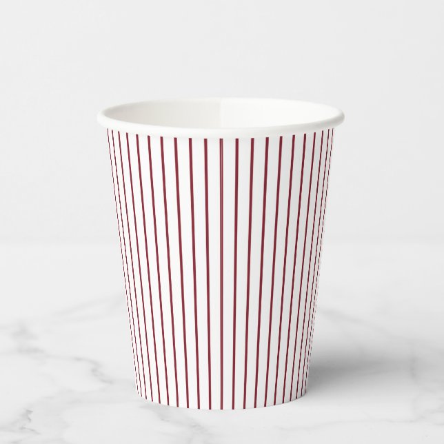 Vasos De Papel Rojo a rayas rústico estilo campo (Izquierda)