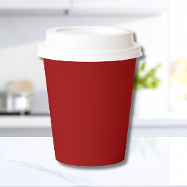 Vasos De Papel Rojo Carmesí Color Sólido | Clásico | Elegante