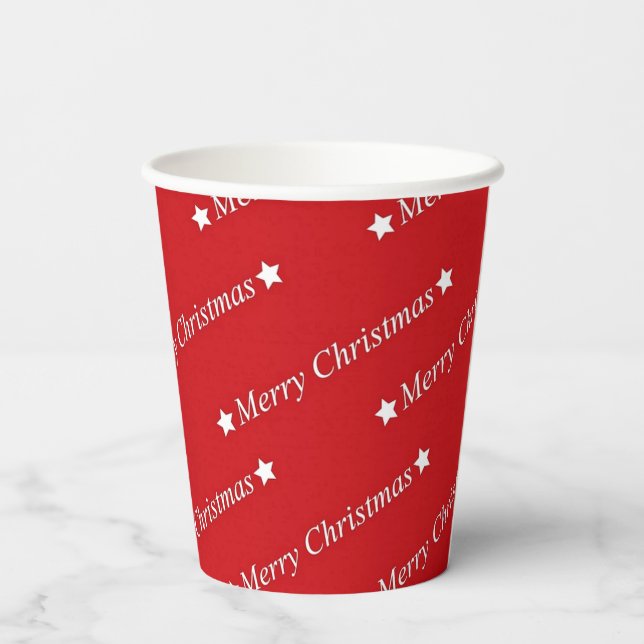 Vasos de Papel Rojo de Navidad (Reverso )