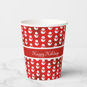 Vasos de Papel Rojo de Navidad de Papá Noel