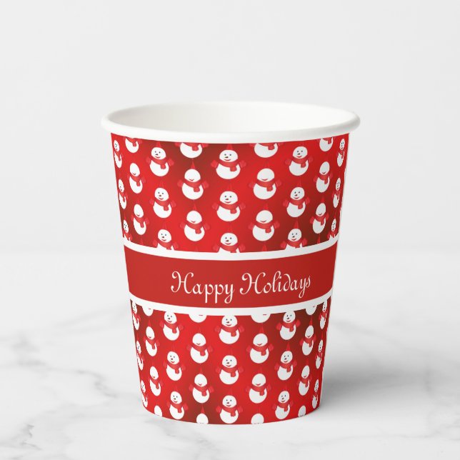 Vasos de Papel Rojo de Navidad de Papá Noel (Reverso )