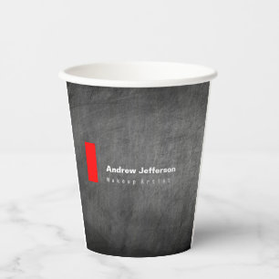 Vasos De Papel Rojo del patrón del tablero de crokboard gris