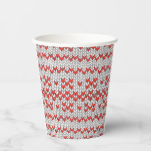 Vasos de papel ROJO NORDICO TEJIDO
