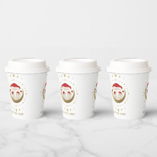 Vasos De Papel Rojo y Oro Magia hongos Gold Crescent Moon T