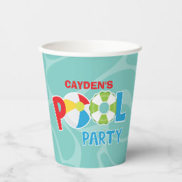 Vasos de papel rojos y azules para cumpleaños para